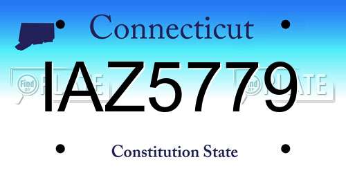 IAZ5779 Connecticut License Plate