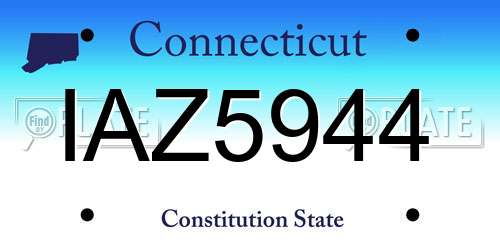 IAZ5944 Connecticut License Plate