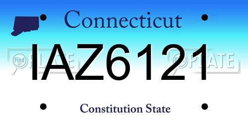 IAZ6121 Connecticut License Plate