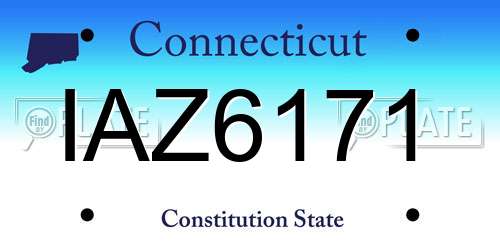 IAZ6171 Connecticut License Plate