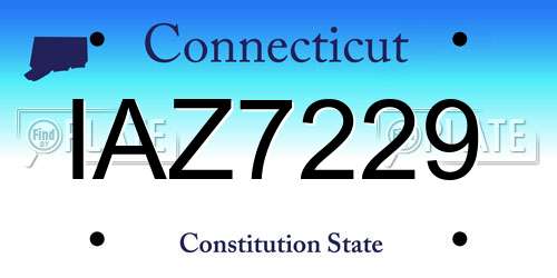 IAZ7229 Connecticut License Plate