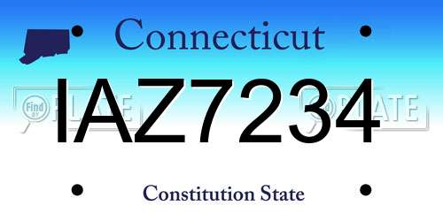 IAZ7234 Connecticut License Plate