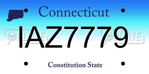 IAZ7779 Connecticut License Plate
