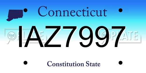IAZ7997 Connecticut License Plate