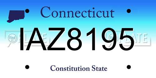 IAZ8195 Connecticut License Plate
