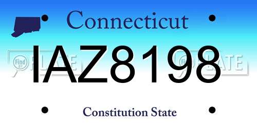 IAZ8198 Connecticut License Plate