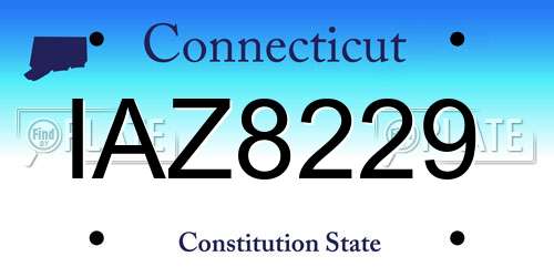 IAZ8229 Connecticut License Plate