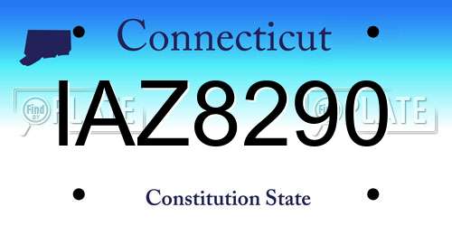 IAZ8290 Connecticut License Plate