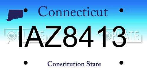 IAZ8413 Connecticut License Plate