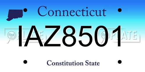 IAZ8501 Connecticut License Plate