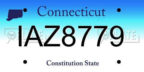 IAZ8779 Connecticut License Plate