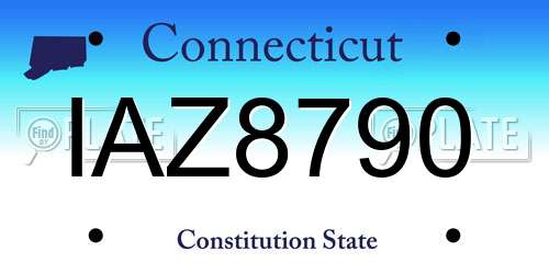 IAZ8790 Connecticut License Plate