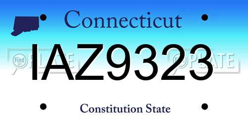 IAZ9323 Connecticut License Plate