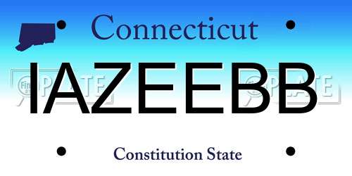 IAZEEBB Connecticut License Plate