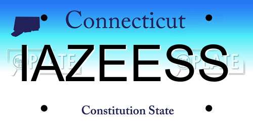 IAZEESS Connecticut License Plate