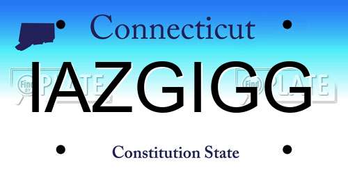 IAZGIGG Connecticut License Plate