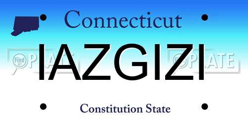 IAZGIZI Connecticut License Plate