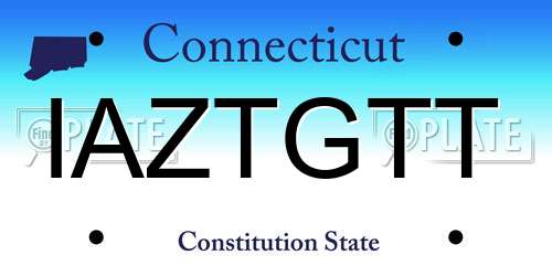 IAZTGTT Connecticut License Plate