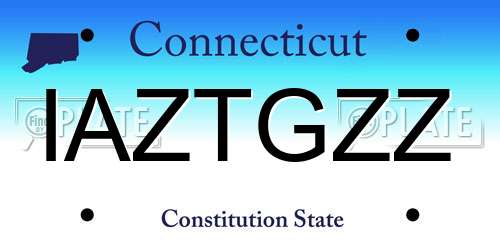 IAZTGZZ Connecticut License Plate