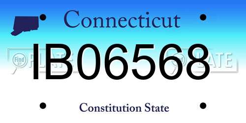 IB06568 Connecticut License Plate