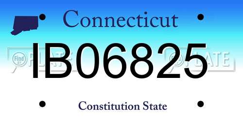 IB06825 Connecticut License Plate