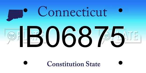 IB06875 Connecticut License Plate