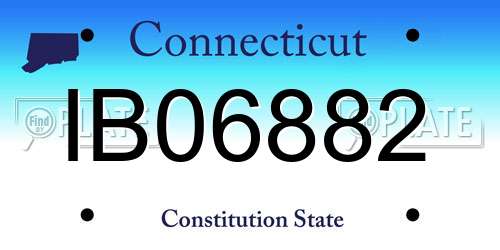 IB06882 Connecticut License Plate