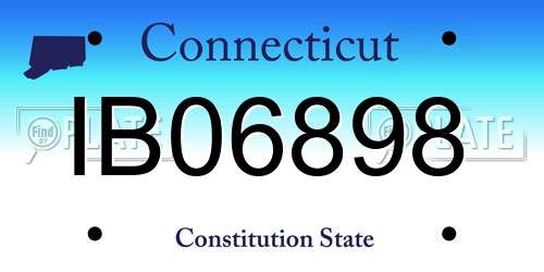 IB06898 Connecticut License Plate