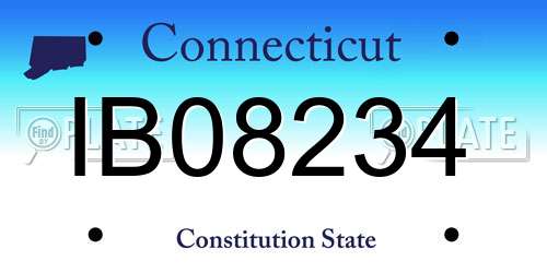 IB08234 Connecticut License Plate