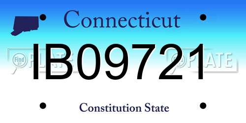 IB09721 Connecticut License Plate