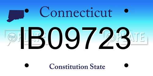 IB09723 Connecticut License Plate