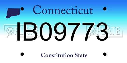 IB09773 Connecticut License Plate