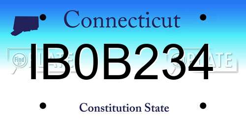 IB0B234 Connecticut License Plate
