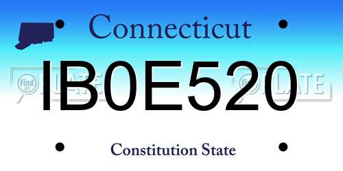 IB0E520 Connecticut License Plate