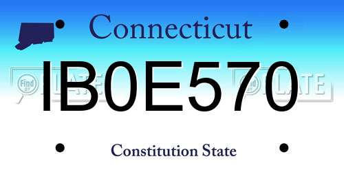 IB0E570 Connecticut License Plate