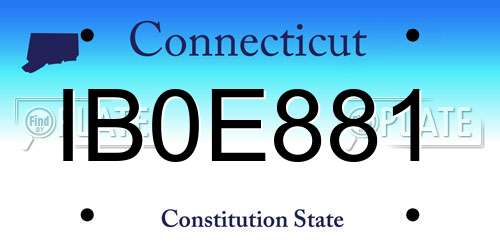 IB0E881 Connecticut License Plate
