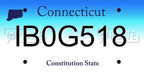 IB0G518 Connecticut License Plate