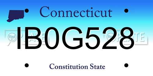 IB0G528 Connecticut License Plate