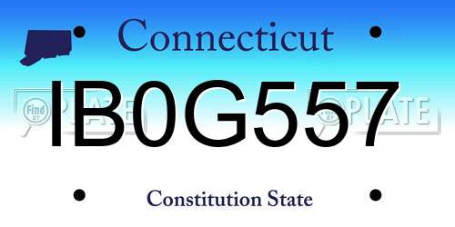 IB0G557 Connecticut License Plate