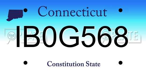 IB0G568 Connecticut License Plate