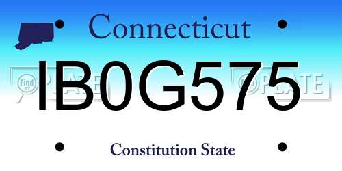 IB0G575 Connecticut License Plate