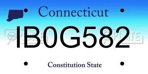 IB0G582 Connecticut License Plate