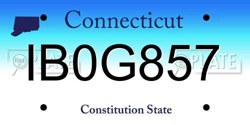 IB0G857 Connecticut License Plate