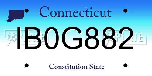 IB0G882 Connecticut License Plate