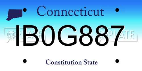 IB0G887 Connecticut License Plate