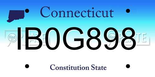 IB0G898 Connecticut License Plate