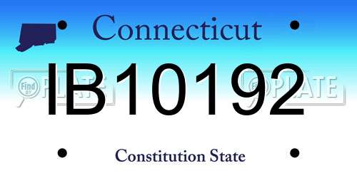 IB10192 Connecticut License Plate