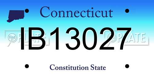 IB13027 Connecticut License Plate