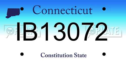IB13072 Connecticut License Plate