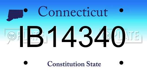 IB14340 Connecticut License Plate